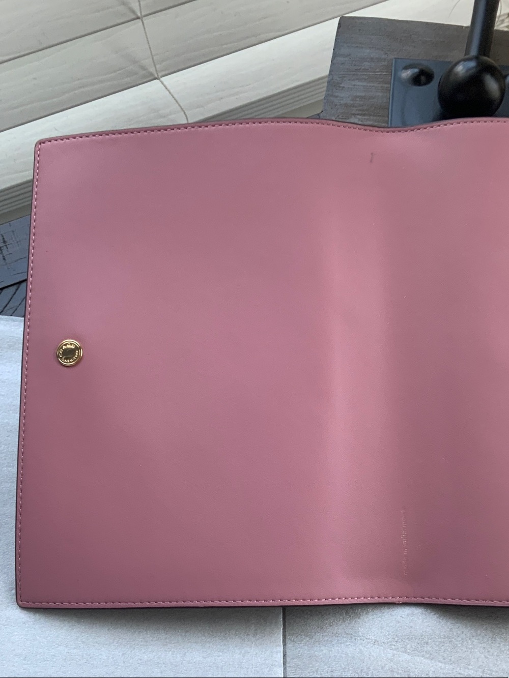 Coach Brown Floral Signature Tabbed Organizer with Pink Snap - Picture 4 of 8